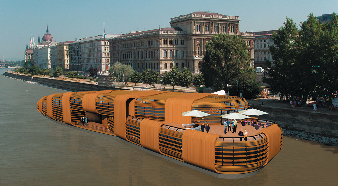 Floating conference pavilion - Budapest, Hungary